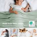 Bedsure GentleSoft 100% Cotton Large Throw Blanket for Couch 50x70 inches - Breathable and Lightweight, Soft Cozy Herringbone Woven Cotton Throw for Summer, Sage Green Office Chair Blanket
