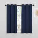 NICETOWN Blackout Draperies Curtains, All Season Thermal Insulated Solid Grommet Top Blackout Curtains/Drapes for Kid's Room (Navy, 1 Pair, 34 x 45 inches)