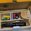 Handheld Sewing Machine with Exquisite Wooden Storage Box & 142-Piece Sewing Kit - Electric Switch, Dual Power Supply, Assorted Needles, Threads, Heavy Duty Scissors - Meets All Household Sewing Needs