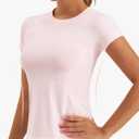 Stelle Women Workout Tops Short Sleeve Seamless Athletic Shirts Yoga Gym Sports Breathable Tees (S)