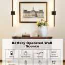 Rayogale 36 Inch 8000mAh Rechargeable Battery Operated Wall Sconce Set of Two, Cordless, 3000K/4500K/6000K, Dimmable, Timer, Remote, Touch Control, USB-C Charging, 360° Rotation for Living Room Black