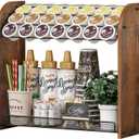 K Cup Holder - 2-Tier K Cup Organizer, Metal Coffee Pod Holder for Counter, Easy Assembly (Rustic Brown)