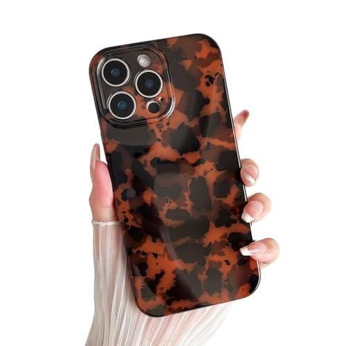 Huahuacase Compatible with for iPhone 14 Pro Case, Tortoise Shell Retro Amber Brown Cheetah Print Leopard, Fashion Classic Soft TPU Protective Shockproof Case for iPhone 14 Pro 6.1 ''Color1