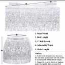 Sequin Skirt Sparkly Skirt Belly Dance Skirt Glitter Skirt Rave Sparkle Skirt Sequin Tassel Skirt Fringe Hip Scarf Women (One Size)