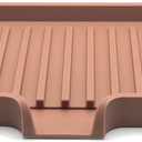 Happitasa Silicone Soap Dish Tray and Sponge Holder with Drain Chute | Bathroom and Kitchen Sink Organizer Caddy (Mocha, 12"x4", 7.4 Ounces)