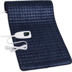 Electric Heating Pads, Heating Pad for Back, Shoulder, Hot Pad for Neck and Arms, Abdomen, Moist Heated Pad for Legs and Knee, Auto Shut Off(Dark Blue, 33''×17'')