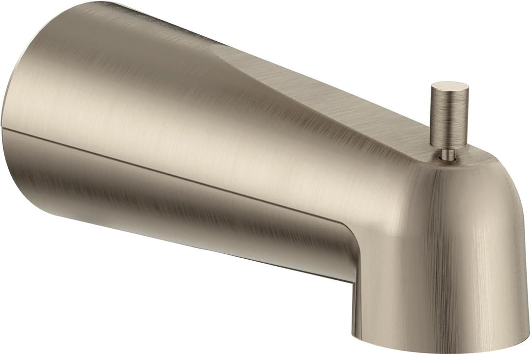 Moen Brushed Nickel 7-inch Tub Spout for Shower or Bathtub with Lift Diverter, 3839BN
