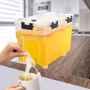 1.5 Gallon Drink Dispenser For Fridge,Beverage Dispenser With Spigot. Milk,Lemonade Dispenser,Juice Containers With Lids For Fridge, Parties And Dairly Use100% Sealed And Filter screen