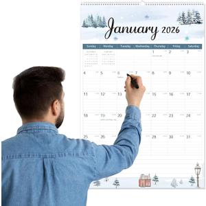 GuassLee Extra Large Wall Calendar 2026-2027, 20"x 30" Big Vertical Wall Calendar 2026, Jan. 2026 to Jun. 2027, 18-Month Hanging Planner Wall with Julian Date for Office Home School Organizing, 30"x20"