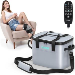 CUEME Cold Therapy Machine with Programmable Timer, Ice Machine for Knee After Surgery, Knee Replacement Recovery System, Cryotherapy Pain Relief, w/Compression Pad for Shoulder, Hip, Ankle and Foot
