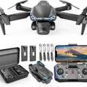Foldable Drone with 1080P Camera for Beginners & Kids, FPV RC Quadcopter Toys Gifts for Boys Girls, One Key Start, 3D Flips, Gesture Selfie, 3 Speed Modes, 2 Batteries (Black)