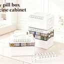 3-Tier Medicine Storage Box Cabinet, Portable Medicine Cabinet with Plastic Handle, Multipurpose Medical Box with 7 Individual Boxes