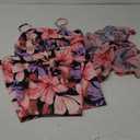 KEYUFANG Women 3 Piece Vocation Outfits Summer Suit Floral Kimono Cardigans Beach Cover Up Crop Cami Top Short Set (X-Large, Purple-flower)