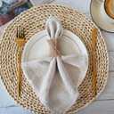 100pcs Burlap Napkin Rings with Wired Edge Disposable Napkin Rings Napkin Bands for Country Wedding Decorations Party Dinner Table Decorations