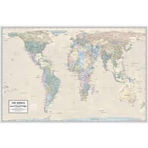Gall Orthographic World Map | Most Accurate World Map - Countries are Shown in Correct Proportion to Each Other | Laminated World Map | 36 x 24
