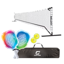 CIPTON LED Light Up Pickleball Net Set, 12 Ft Portable LED Net, 2 Rechargeable Fiberglass Paddles, 2 Official Size LED Pickleballs, Carrying Bag, USB-C Cable & Batteries Included