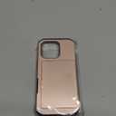ATRAING Compatible with iPhone 16 Pro Case with Card Holder Dual Layer Heavy Duty Protective Shockproof Hidden Card Slot Slim Wallet Phone Cover for 16 Pro for Women&Men 6.3 inch Rosegold