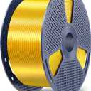 SUNLU 5KG PLA+ Silk 3D Printer Filament, 5KG(6.6lbs) Large Spool Silk Filament 1.75mm, Dimensional Accuracy +/-0.02mm, 1 Spool, Light Gold
