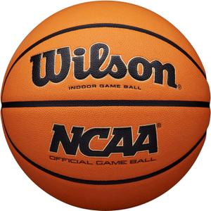 WILSON NCAA Evo NXT Official Indoor Game Basketballs - Sizes 6 and 7 (Black/Orange)