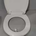 Toilet Seat Round Soft Close16.5'', Toilet Lid Slow Close Quiet No Slam, Easy Installation & ReleaseSafe PP Material Easy Clean, Comfortable Ergonomic Design, 2 Years Support, White Plastic