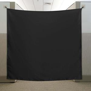 Pinkunn 40 x 48 Inch Office Cubicle Curtain with Stainless Steel Self Adhesive Hook Portable Privacy Door Partition Room Office Divider(Black)