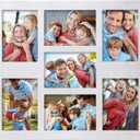 Picture Frame Collage 5x7 Photos Display - 7 Openings Photo Collage White Picture Frame Wall Decor Frames for Wedding Anniversary, Christmas Day,Wall Mountable Vertically or Horizontally