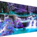 YALKIN 5D Diamond Painting Kits for Adults DIY Large Waterfall Full Round Drill (35.5 x 15.7 inch) Pictures Arts Paint Kits Diamond Painting Kits for Home Wall Decor