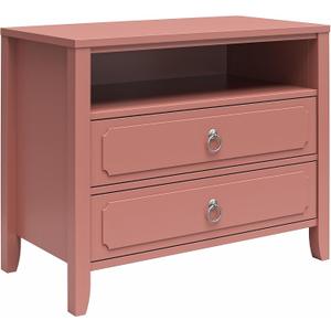 Novogratz Her Majesty 2-Drawer Nightstand, Dusty Rose