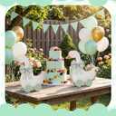 Yousoontic 2 Pcs Silly Goose Baby Shower Table Centerpieces Wooden Silly Goose Birthday Decorations with Floral Prints for 1st Birthday Party, Baby Shower Photo Prop 9 x 9.8