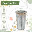 Ziliny 20 Pack 4.3 Inch Galvanized Metal Flower Vases Bulk Small Floral Flower Bucket Rustic Vintage Farmhouse Vases for Centerpiece Country Wedding Party Decor Western Home Table(Silver)