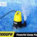 Submersible Sump Pump 1HP Portable Water Pump 5000GPH Drain Water for Pool Pond Hot Tub Flooded House High Flow/Low Water Level Mode Adjustable