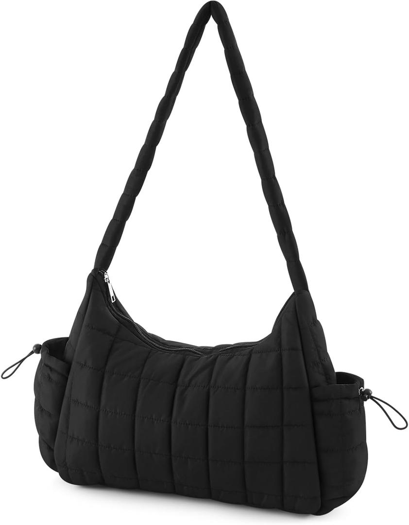 Quilted Mini Gym Bag for Women Girls Small Gym Duffle Bag with Wet Compartment Quilted Quilted Carry on Weekender Bags with 2 Pocket for Women Sport Workout Travel, Black