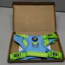 PHOEPET No Pull Dog Harness, Unique Colors Reflective Adjustable Dog Vest, with Soft Training Handle Metal Clips for Dogs (Blue Base & Green Straps,L)