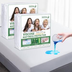 Full Size Mattress Protector, Skin Friendly and Breathable Mattress Cover, Viscose Jersey Double Bed Size Mattress Pad with 14" Deep Pocket,2 Pack