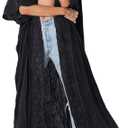 Bsubseach Embroidery Bathing Suit Cover Ups for Women Half Sleeve Beach Kimono Swimsuit Coverup