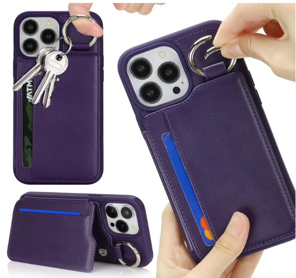 Case for iPhone 13 pro max & iPhone 12 Pro Max Case Wallet magsaf Compatible 2 in 1 Detachable Magnetic with Card Holder Back Cards Slot Leather Shockproof Stand Phone Cover Women Men, Deep Purple