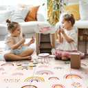 PIGLOG Baby Play Mat, 50x50 Foldable Playpen Mat, Reversible Foam Play Mat for Babies and Toddlers 6-12 Months, Waterproof & Non-Toxic Baby Mat for Floor, Portable Baby Playmat for Tummy Time(Rainbow)
