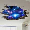 3D Galaxy Decor Wall Decal - PVC Material - Cosmic Style - Waterproof - Space Pattern - Indoor Use - Single Use - Wall Decal