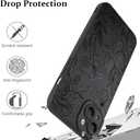 2 x LSL Case for iPhone 15 Plus Black Floral Flower Pattern Print Design Soft TPU Full Camera Lens Anti-Drop Anti-Scratch Shockproof Protective Slim Cover for Women Girls