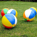 SYZ 5" Beach Balls Bulk - Inflatable Swimming Pool Toys for Kids Birthday Party Supplies Favors Luau Decorations - Blow Up Classic Rainbow Color Beachball Summer Water Games Fun Gifts (5 Pack)