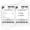 Half Sheet Shipping Labels, 8.5" x 5.5" Address Labels, Half Sheet Self Adhesive Mailing Labels for Laser & Inkjet Printers (100 Sheets, 200 Labels)