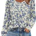 Alaroo Womens Long Sleeve Shirts 2026 Fall Tunic Tops Crewneck Blouses Print, L