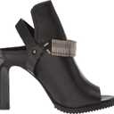 DKNY womens Bina Peep Toe Heeled Bootie (Black)
