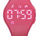 Kids Led Digtial Fitness Tracker Watch for Ages 5-15, No App Waterproof Wristwatch, with Pedometer Step Counter Alarm Clock, for Children Goys Girls Teens (Red)
