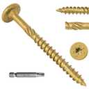 2-7/8 Inch Heavy-Duty Outdoor Wood Screws Assortment Fastener Kit, 50Pcs Star Drive Deck Screws, Rust Resistant Timber Screws for Timber/Log/Landscaping Wood (#14 x 2-7/8" Tan)
