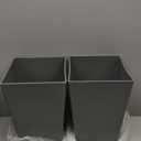 Briwooody Set of 2 15.75 Inch Large Taper Planters Outdoor Indoor Tall Resin Flower Pots with Drainage Holes Modern for Front Door Patio Backyard Plants(Gray)