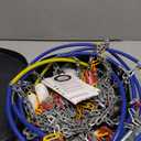 Snow Chains for Car Tires Manual Tightening, Universal Adjustable Emergency Portable Tire Chains, Suitable for Commuter Car and SUV, Set of 2 (KN140)