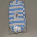 Quilted Makeup Bag for Women, Stripe Cosmetic Pouch with Tassel Zipper Travel Toiletry Organizer 