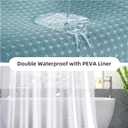 LaCyan 3 in 1 Waterproof Waffle Weave Shower Curtain and Clear Liner Set with 12 Stainless Steel Hooks Double Sided for Bathroom 72 Inches Heavy Duty Polyester Fabric Shower Curtains 72x72