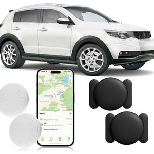 GPS Tracker for Vehicles, 2PCS Mini Hidden Vehicles Tracker with Magnetic Case, Work with Find My (iOS Only), No Monthly Fee, No Subscription (Black)